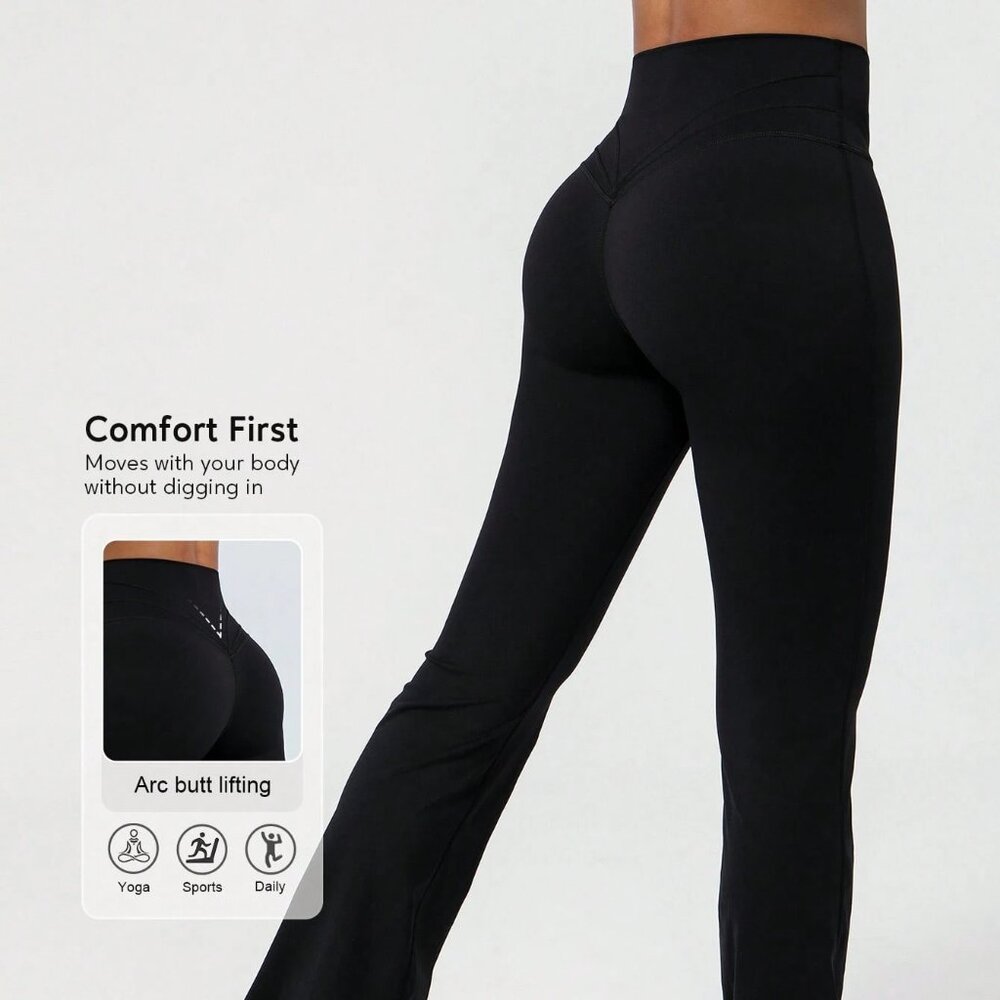Sodalemon Women's Tight-Fitting Dancing Flared Yoga Sports Pants